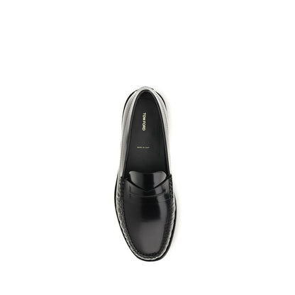 Black Calf Leather Bos Taurus Slip-On Loafers