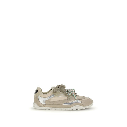 Beige Calf Leather Bos Taurus Athletic Sneakers