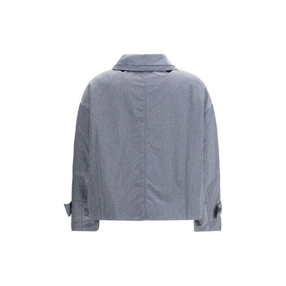 Blue Polyester Shell Jacket