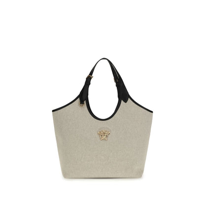 Beige Cotton Shoulder Bag
