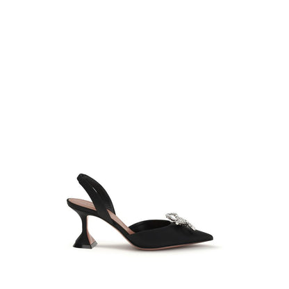 Black Silk High Heel Pumps