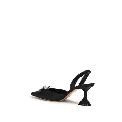 Black Silk High Heel Pumps