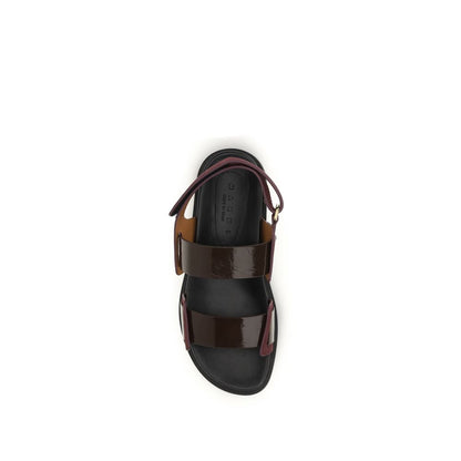 Black Calf Leather Bos Taurus Strap-On Sandals