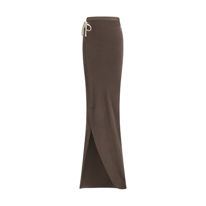 Brown Cotton Long Skirt