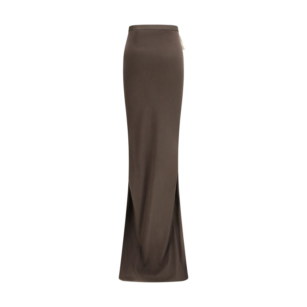 Brown Cotton Long Skirt