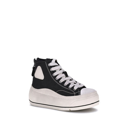 Black Cotton High Top Sneakers