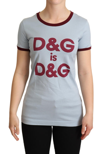 تي شيرت أزرق برقبة دائرية من D&amp;G