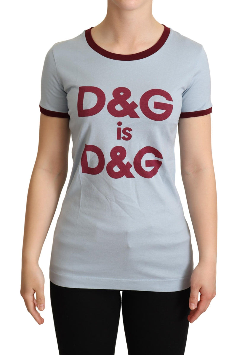 تي شيرت أزرق برقبة دائرية من D&amp;G
