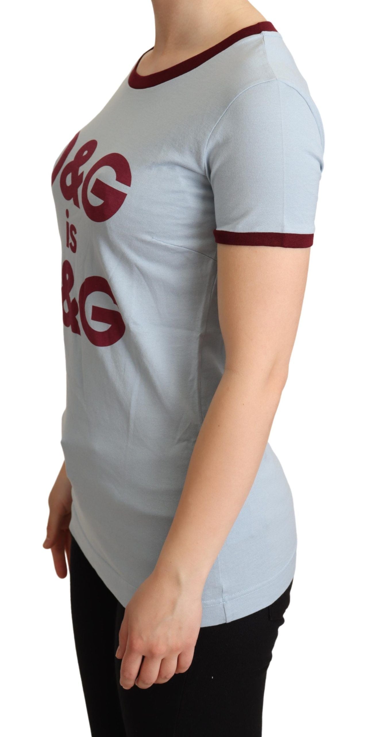 تي شيرت أزرق برقبة دائرية من D&amp;G