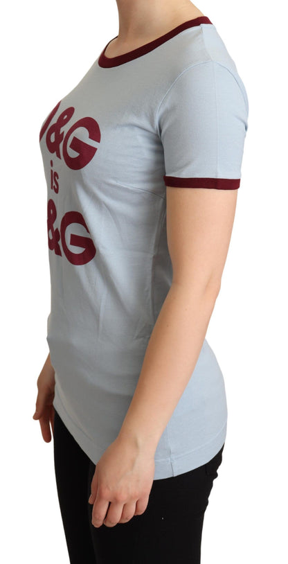 تي شيرت أزرق برقبة دائرية من D&amp;G