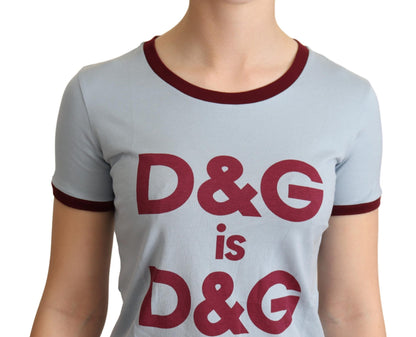 تي شيرت أزرق برقبة دائرية من D&amp;G