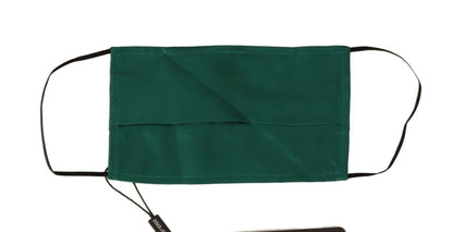 Grøn silke plisseret elastisk ørerem ansigtsmaske