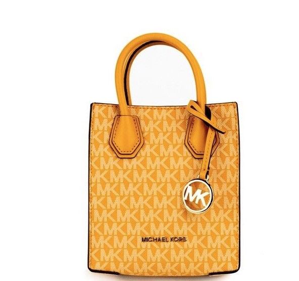 حقيبة تسوق Mercer XS Honeycomb Gold Signature PVC North South Crossbody