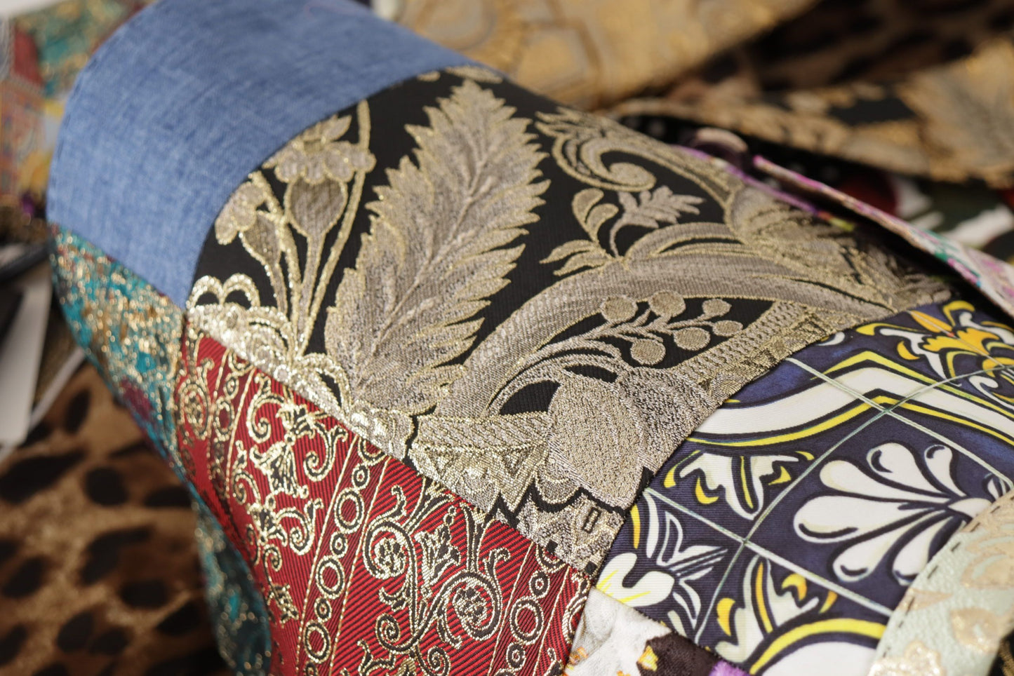 سترة بليزر جاكار متعددة الألوان مزدوجة الصدر