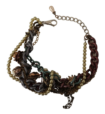 قلادة ذهبية من النحاس الأصفر مرصعة بالكريستال على شكل زهرة صقلية