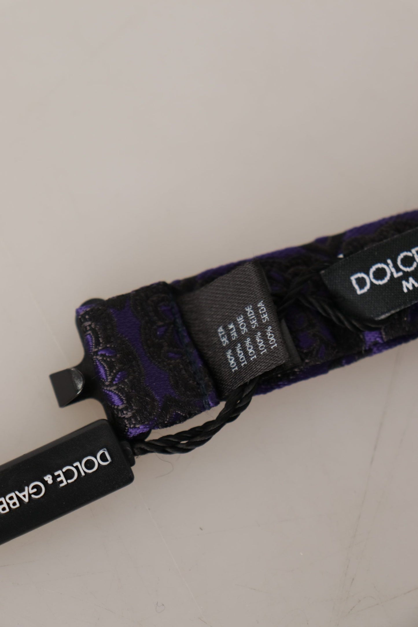 ربطة عنق بابيلون حريرية هندسية زرقاء قابلة للتعديل