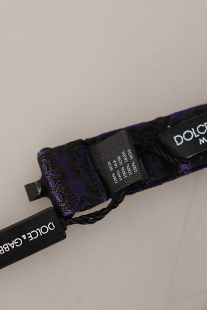 ربطة عنق بابيلون حريرية هندسية زرقاء قابلة للتعديل