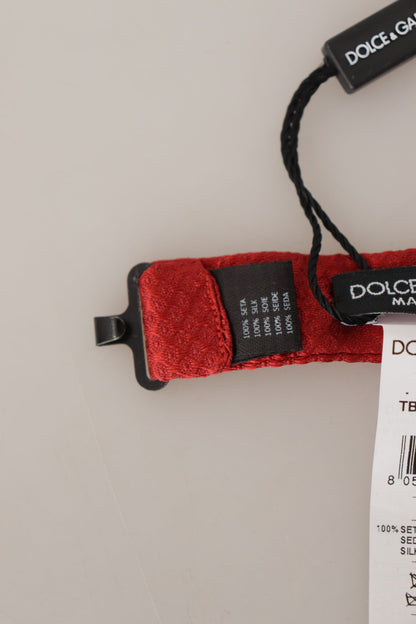 ربطة عنق بابيلون حمراء قابلة للتعديل من الحرير بنسبة 100%