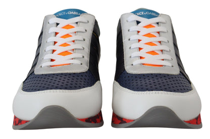 حذاء رياضي منخفض الرقبة من الجلد متعدد الألوان