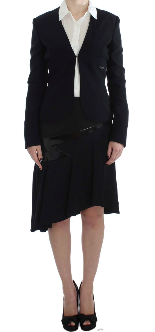 Sortblå nederdel og blazer i to dele