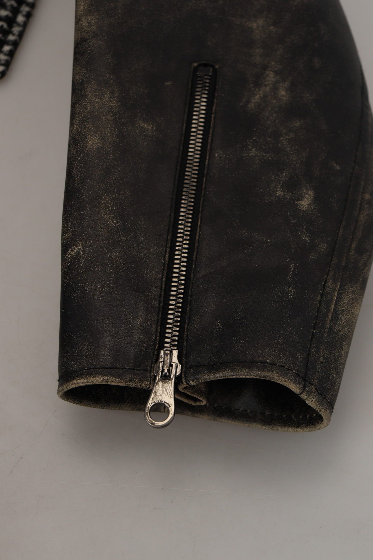 سترة بومبر من البوليستر بنقشة مربعات سوداء