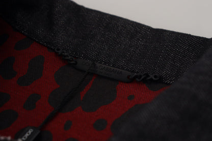 جاكيت جينز أسود من القطن بأزرار كاملة