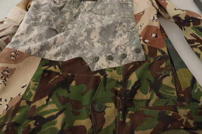 قميص مرقع بأزرار متعدد الألوان