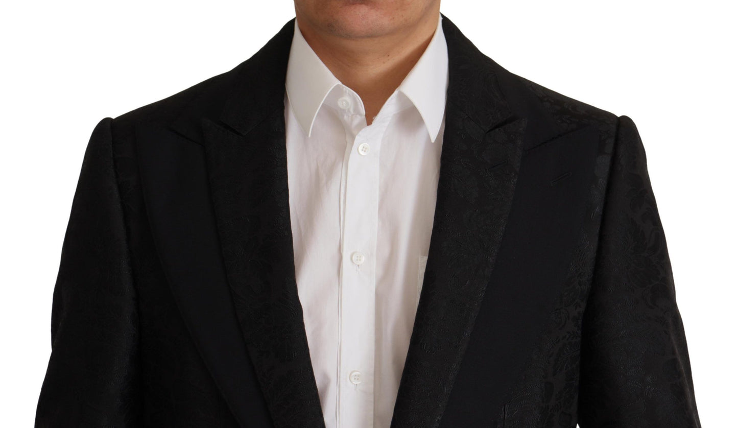 بدلة مارتيني رسمية من البوليستر باللون الأسود مكونة من قطعتين