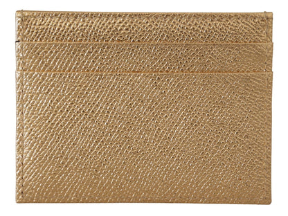 محفظة بطاقات نسائية من الجلد الذهبي #DGLovesLondon