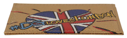 محفظة بطاقات نسائية من الجلد الذهبي #DGLovesLondon