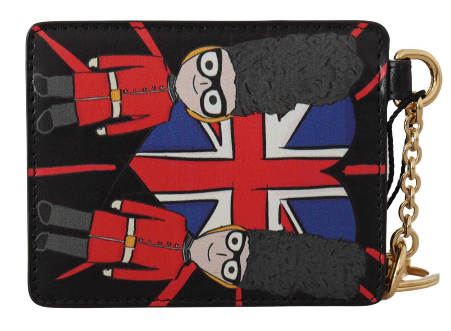 سلسلة مفاتيح من الجلد الأسود #DGLovesLondon وحامل بطاقات وحافظة عملات معدنية