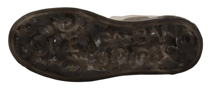 حذاء بورتوفينو الرياضي للنساء من الجلد الأبيض بشعار