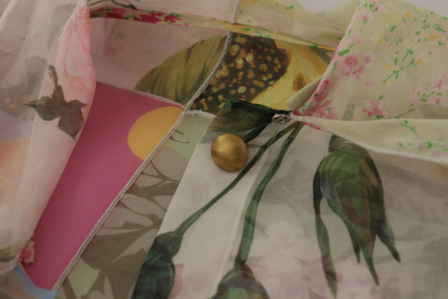 Flerfarvet Ascot-krave patchwork blusetop