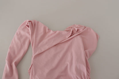 فستان بكتف واحد مزين بالزهور الوردية