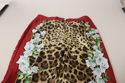 بنطال متوسط الخصر بطبعة زهور الفهد متعددة الألوان