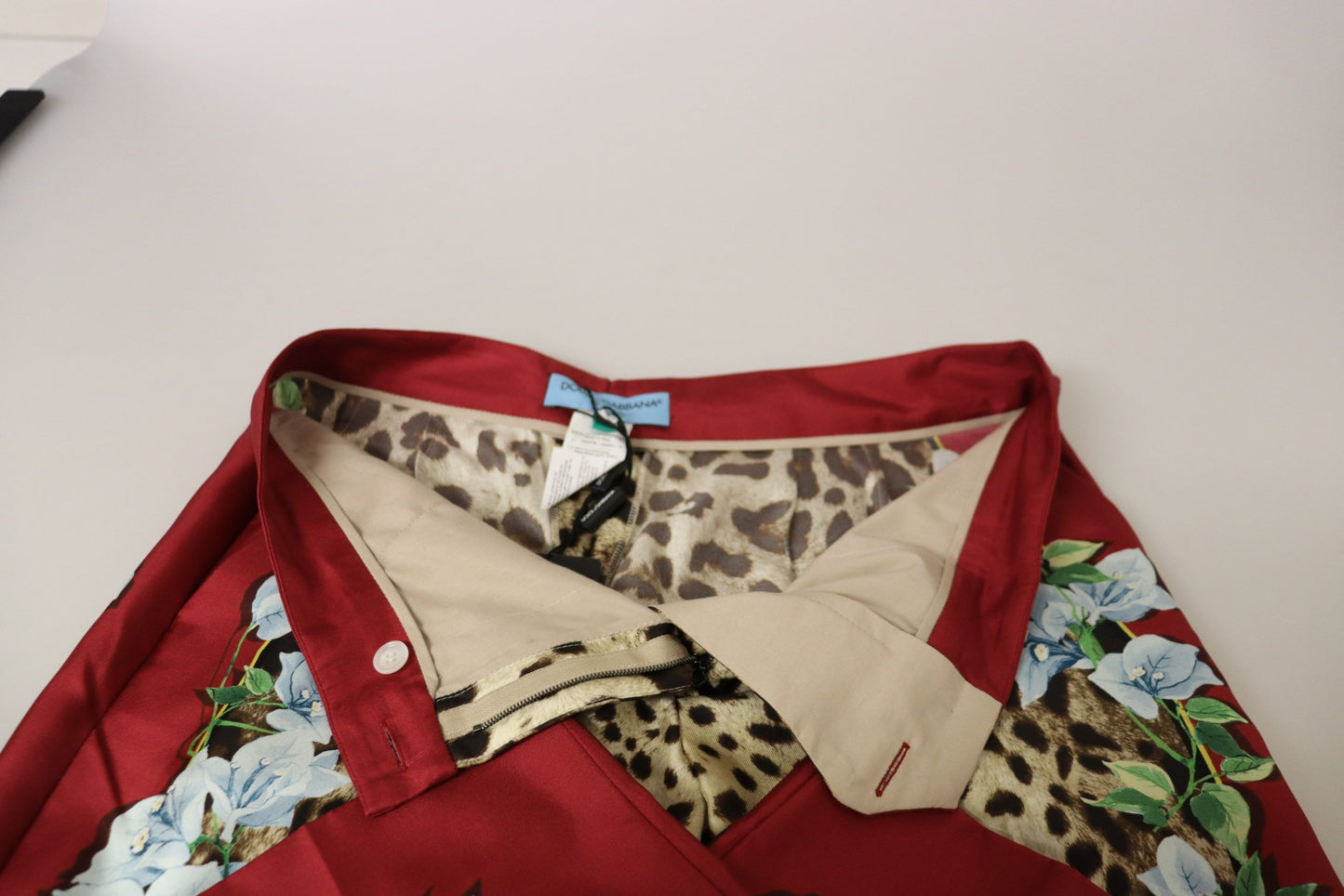 بنطال متوسط الخصر بطبعة زهور الفهد متعددة الألوان