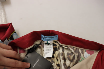 بنطال متوسط الخصر بطبعة زهور الفهد متعددة الألوان