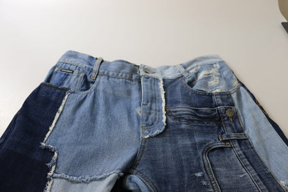 بنطال جينز بخصر مرتفع ومطرز متعدد الألوان