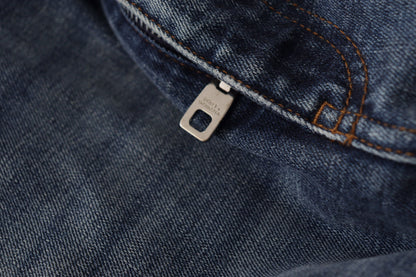 بنطال جينز أزرق مزين بالكريستال