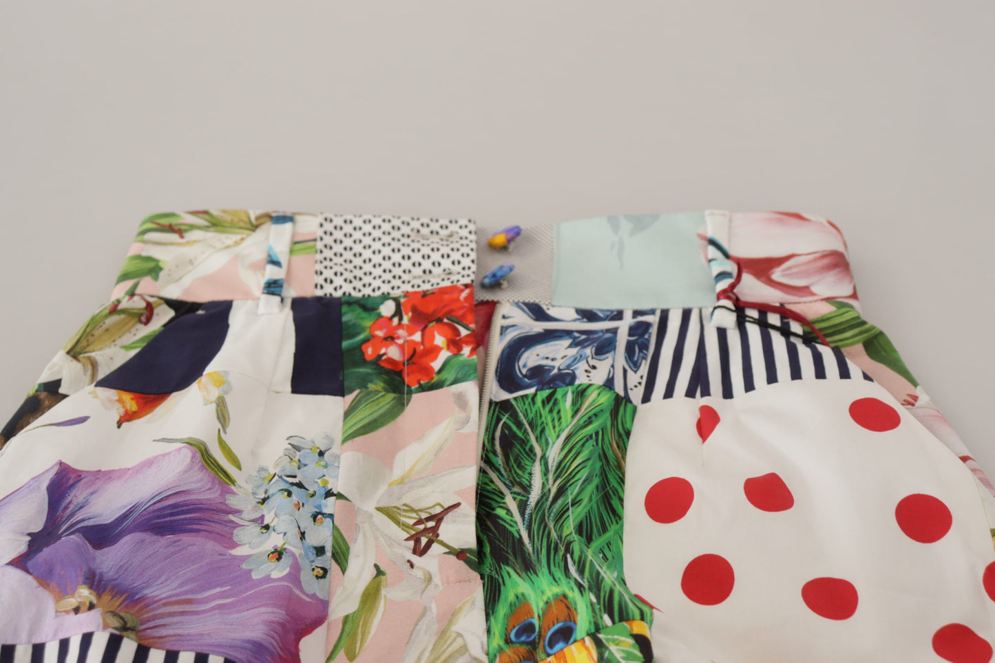 شورت قطني متعدد الألوان بخصر مرتفع