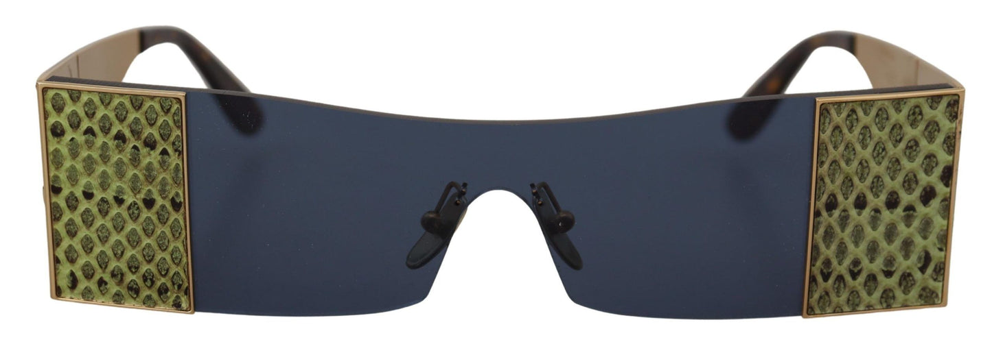 نظارة شمسية مستطيلة معدنية ذهبية DG2263