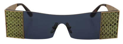 نظارة شمسية مستطيلة معدنية ذهبية DG2263