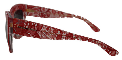 نظارات شمسية مستطيلة من أسيتات الدانتيل الأحمر DG4231