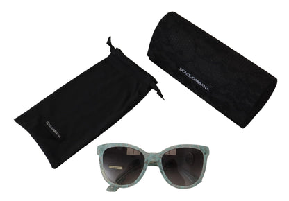 نظارة شمسية دائرية من الكريستال والأسيتات باللون الأزرق DG4190