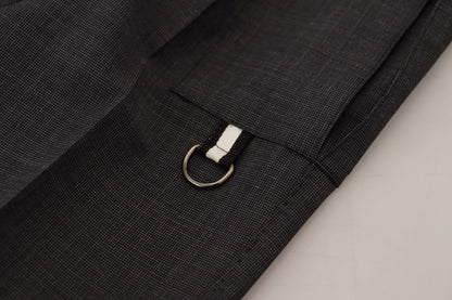 بنطلون كارجو رمادي منقوش بنطلون مطاطي