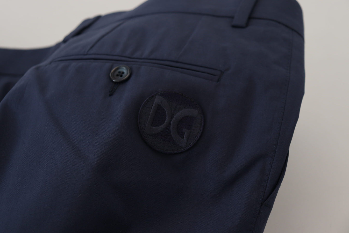 بنطلون تشينو قطني أزرق ضيق