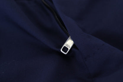 بنطلون تشينو ضيق من القطن والكتان باللون الأزرق