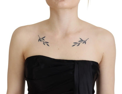 فستان سهرة قصير من الحرير الأسود