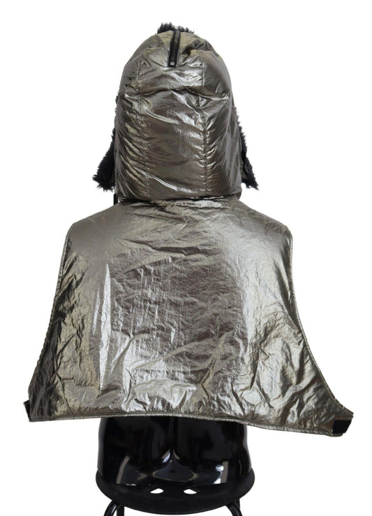 قبعة نايلون من الفرو الفضي للرجال مع غطاء كامل للرأس