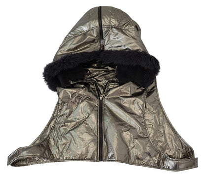 قبعة نايلون من الفرو الفضي للرجال مع غطاء كامل للرأس